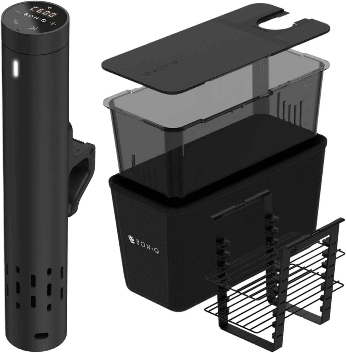 低温調理スターターセット BONIQ 3.0 ボニーク ブラック 7L 低温調理容器 コンテナ 一式セット 家庭用 アプリ コンパクト 防水 低温調理ガイドブック 国内最大級レシピ 日本ブラン