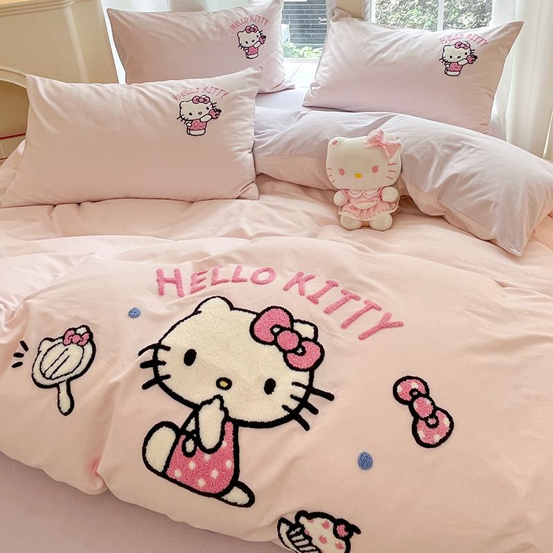 プリンセス風かわいいキティ猫秋冬磨きコットンコットン全4点セット20241 m 5シーツ布団カバー