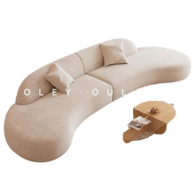 新しいリビングルーム家具圧縮安い価格ソファセット家具圧縮ボックスソファ圧縮ムーンアークソファモダン軽量リビングクリームins風モダン現代ソファー　アークソファー　圧縮ソファー 家具リビングルームソファ 70,950円