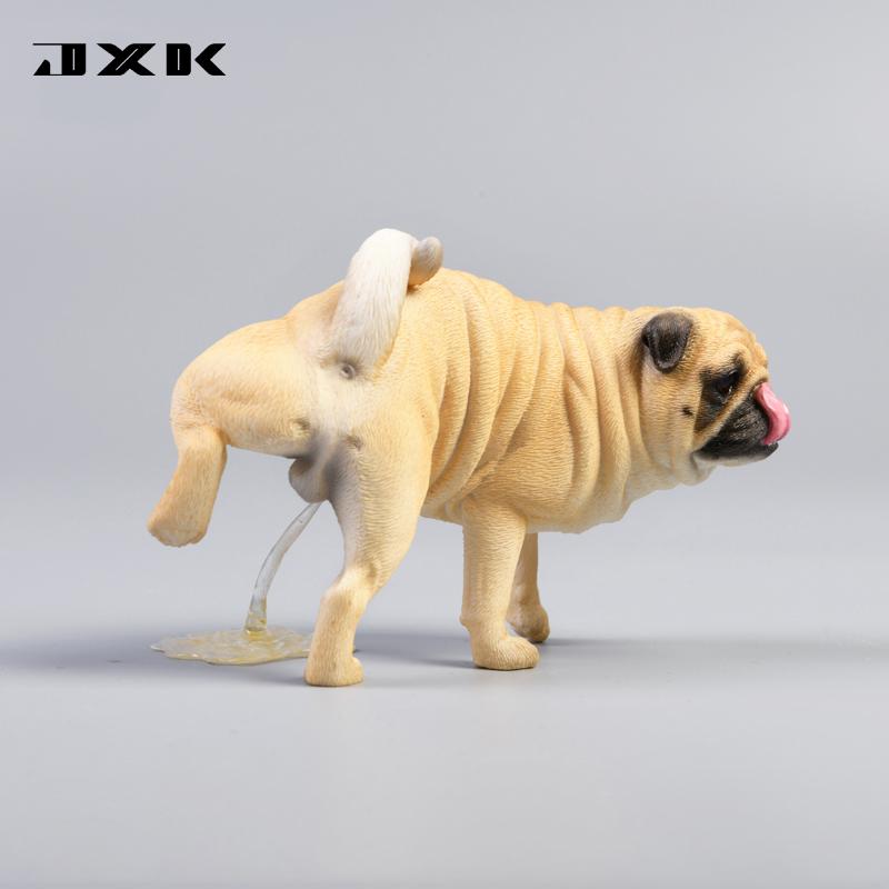 JXK 1/6 サイズ パグ 足上げ 可愛い 犬 動物 シベリア リアル フィギュア 樹脂 プラモデル プレミアム おもちゃ 模型 オリジナル スタチュー 犬好き プレゼント