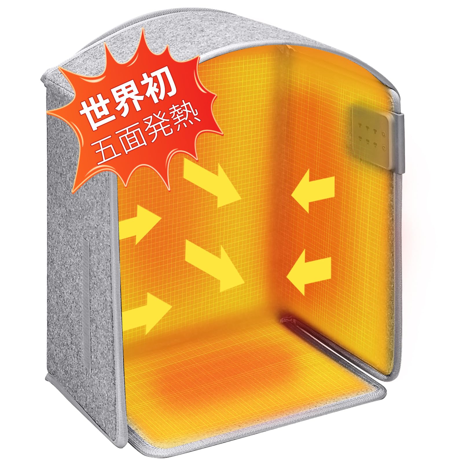 【五面発熱 パネルヒーター】YUSIDO (ユシド) 足元ヒーター 省エネ 一人用 こたつ 冷え対策 遠赤外線 デスクヒーター 3段階温度調節(70C/60C/50C) 2/ 34738