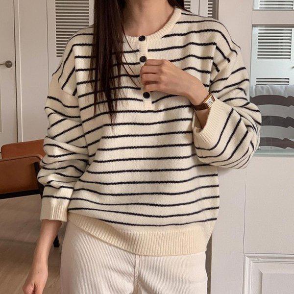 Hスタイル(KN)しっとり人気ニットティー 冬 女性 ニットティー ウール ラウンド セーター 基本Tシャツ