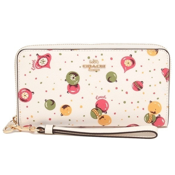 【NEW】 即発 長財布 財布 アウトレット オーナメント ストラップ付 レザー ファスナー開閉 C7410