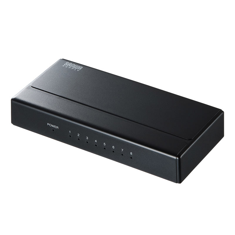 ギガビット対応 スイッチングハブ 8ポート マグネット付き LAN-GIGAP801BK
