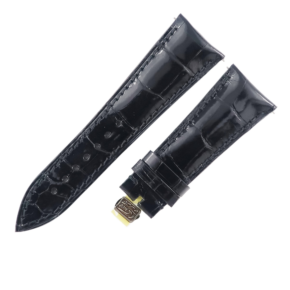 トノウカーベックス 8889用 クロコバンド メンズ 未使用 純正 ショート シャイニー 24mm ブラック 黒 3年保証 23,021円