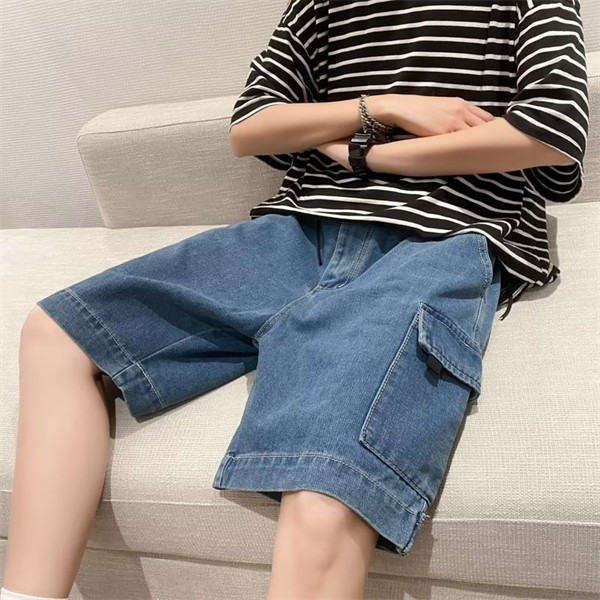 デニム ハーフパンツ ショートパンツ 5分丈 パンツ メンズ 半ズボン デニム ワイドパンツ ストレートパンツ 春 夏 リラックス パンツ 短パン M L XL 2XL 3XL 大きいサイズ 大人 カ