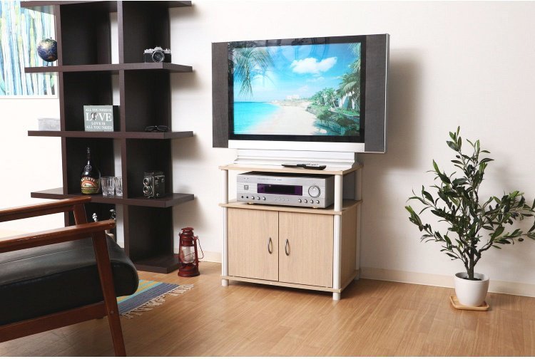 テレビ台 おしゃれ 24型 2台セット 棚付き 幅60×奥行39.5×高さ58cm ホワイトウォッシュ