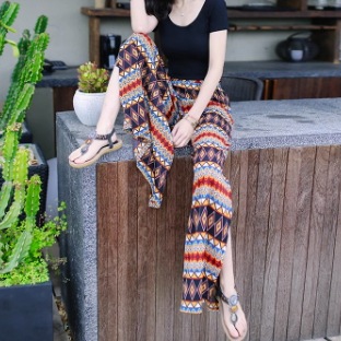 レディース ボトムス パンツ ズボン カジュアルパンツ ロング丈 サイドスリット かわいい 大人可愛い きれいめ シンプル 上品 おしゃれ かっこいい レトロ こなれ感 個性的 アジアン