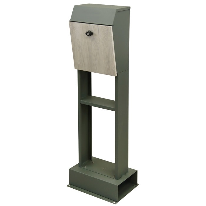 郵便ポスト スタンドポスト Fiore フィオーレ SDM-020 エバーグリーン/ホワイト木目