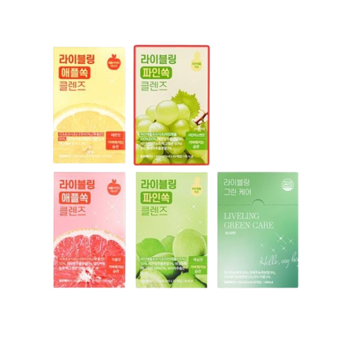 ライブリングアサビクレンズ 15ml x 30ea,450ml（梅の味orシャインマスカット味orレモン味orグレープフルーツ味or青りんご味 5種 択1）