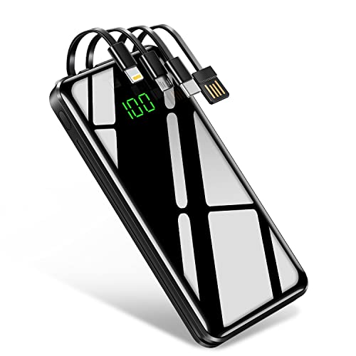 【2023新登場30000mAh4in1ケーブル内蔵】 モバイルバッテリー 大容量 急速充電 バッテリー 携帯充電器 モバイル バッテリー power bank (残量表示 2個LEDライト 4台