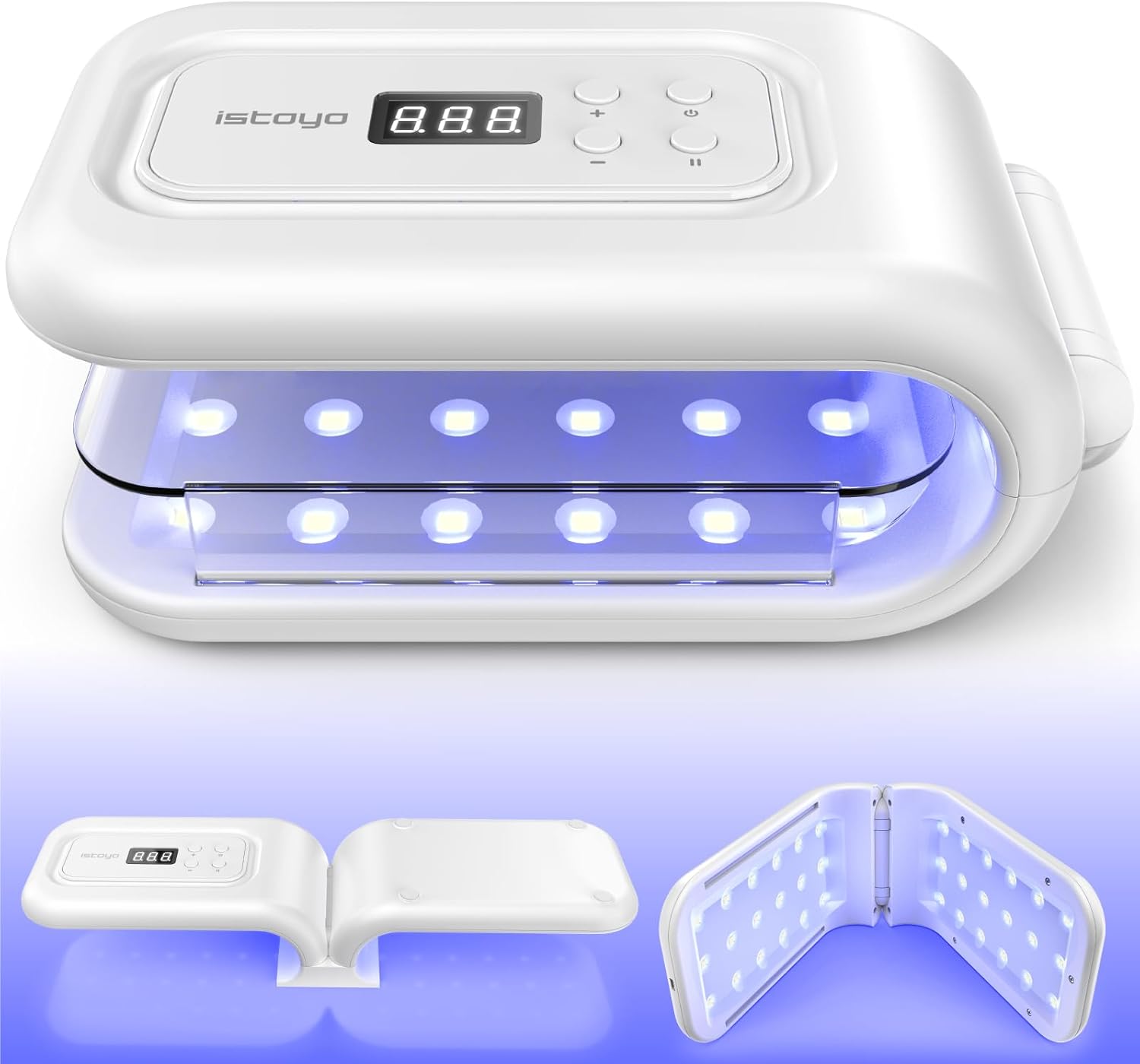 180度展開式両面UVレジンランプ36個のランプビーズ付きジェルネイルランプ7段階スピードタイマー（30360秒）ジェルネイルランプレジンネイルドライヤー日本語説明書ジュエ