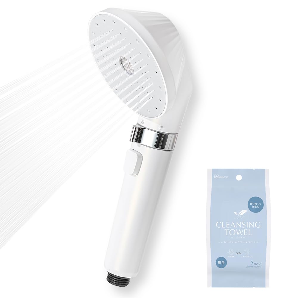 【オンライン限定】アイリスオーヤマ シャワーヘッド マイクロナノバブルよりも上位モデル ウルトラファインバブル 節水約50% 毛穴洗浄力約61%UP 選べる3つの流水モード 3種のアダプター付き FB