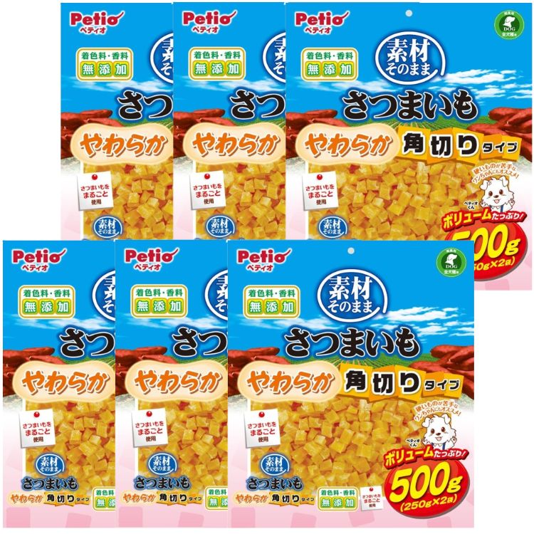 6個セット ペティオ 素材そのまま さつまいも やわらか角切りタイプ犬用 500g おやつ 5,405円
