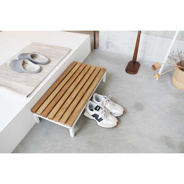踏み台 ステップ 玄関台 ラック 棚 木目 北欧 おしゃれ スリム 省スペース シューズラック 階段 60cm
