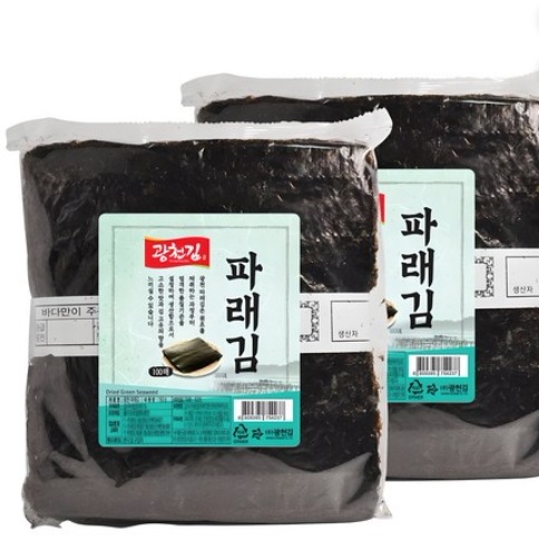 [韓国海苔]廣川海苔 青のりの生海苔 100枚 x 2ea (計200枚)