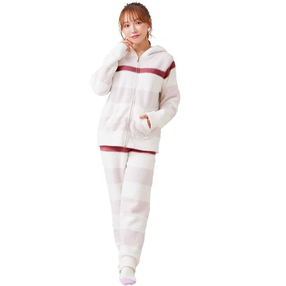 [Luanna Jena] ルームウェア レディース パジャマ トップス ロングパンツ 2点セット (QW2303 ピンク)