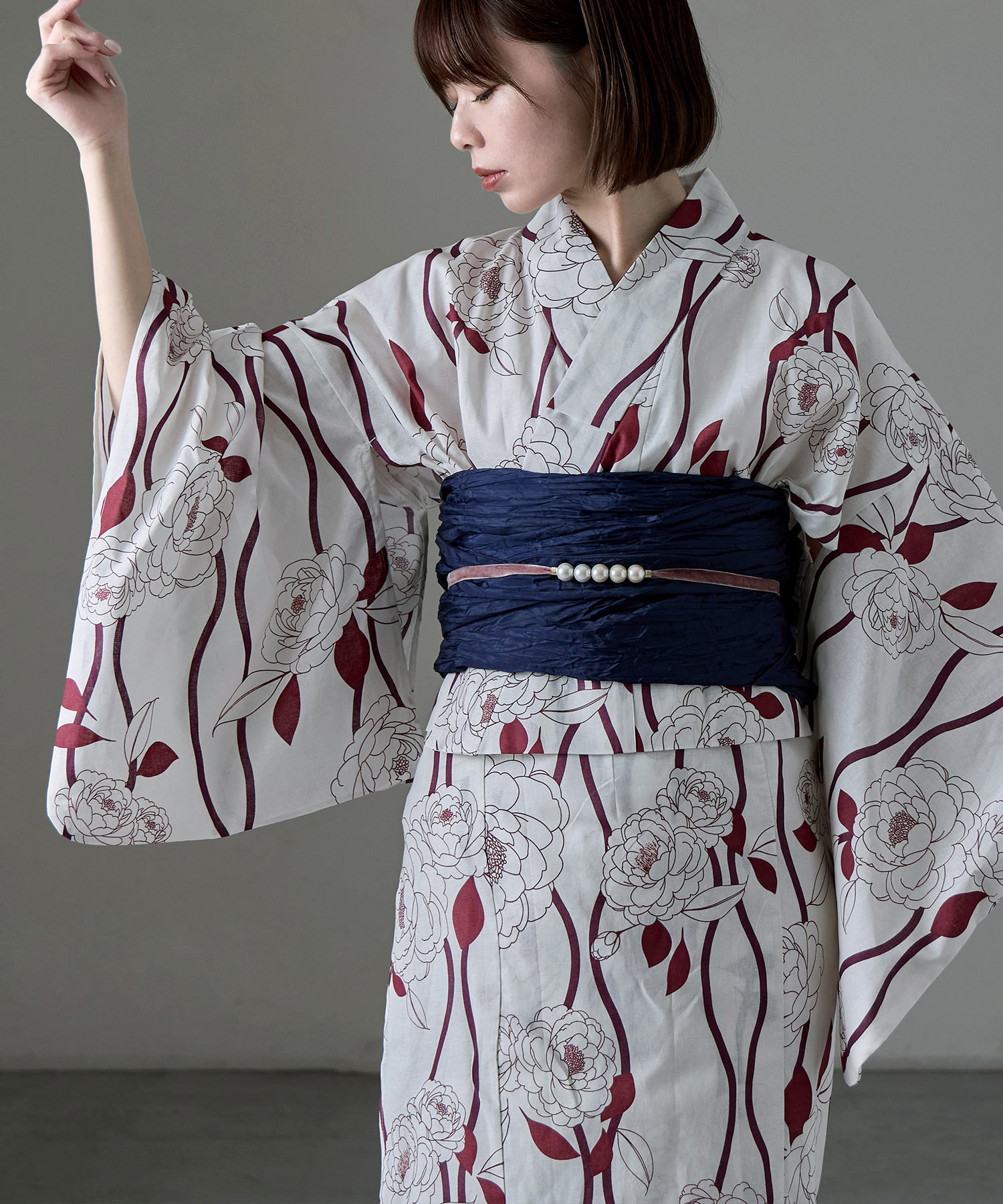 大人浴衣ブランドasaka 着付けのいらない簡単二部式浴衣 セパレート式綿浴衣＋しわ兵児帯 2点セット 浴衣 セット レディース 帯セット ゆかた しわ兵児帯 セパレート 簡単 大人 夏祭り