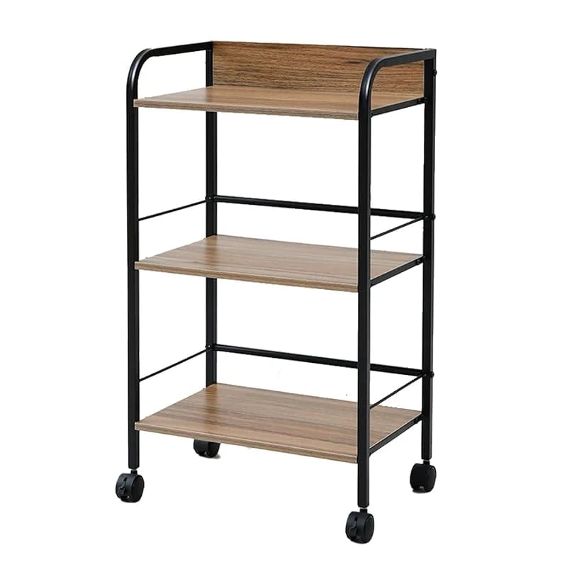 【即納】[山善] ラック キャスター付き 3段 カラーボックス用収納ボックス対応 ロボット掃除機が通れる 棚 幅42×奥行27.5×高さ74.5 組立品 オーク YZCR-3(OAK/BK)