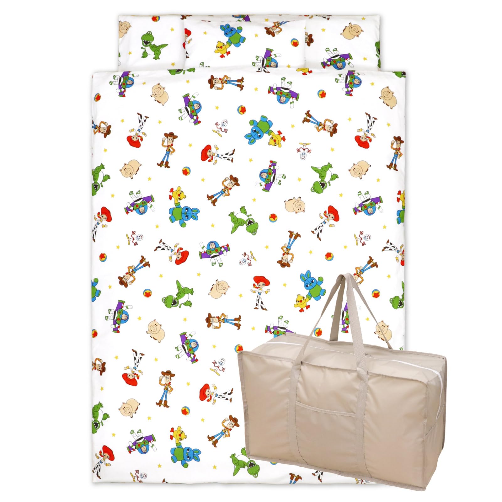 お昼寝布団セット 8点 洗える 綿100％ 撥水バッグ トイ・ストーリー(ロゴなし) お名前ワッペン ネームタグ 保育園 幼稚園