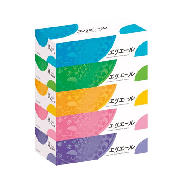 （まとめ）大王製紙 エリエール ティッシュー 5箱(×10セット)