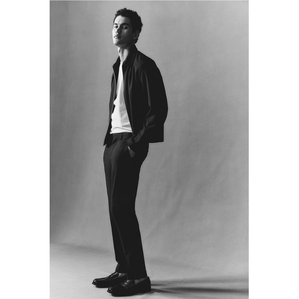 H&M スリムフィットスーツパンツネイビーブルー