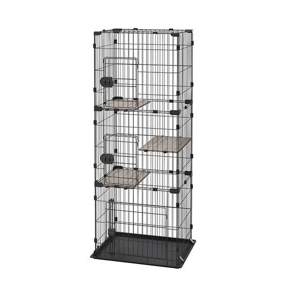 CCC-168 ダークグレー コンパクトキャットケージ3段 メーカー直送