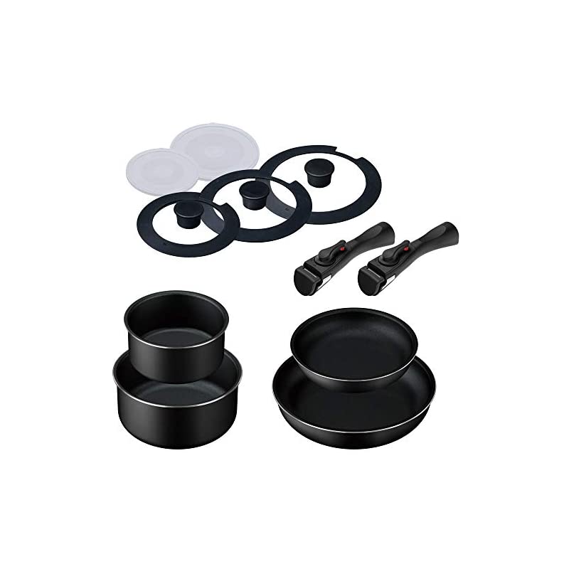 【即納】アイリスオーヤマ フライパン 鍋 セット ガス火/IH対応 11点 ダイヤモンドコート ブラック 軽量 こびりつかずにお手入れ簡単 TF-SE11