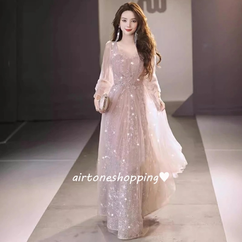 結婚式ドレス 二次会ドレス ピンク 花柄 チュール ドレス 可愛い ロングドレス 結婚式 二次会 イブニングドレス 発表会ドレス パーティードレス ロング Aライン S M L XL XXL