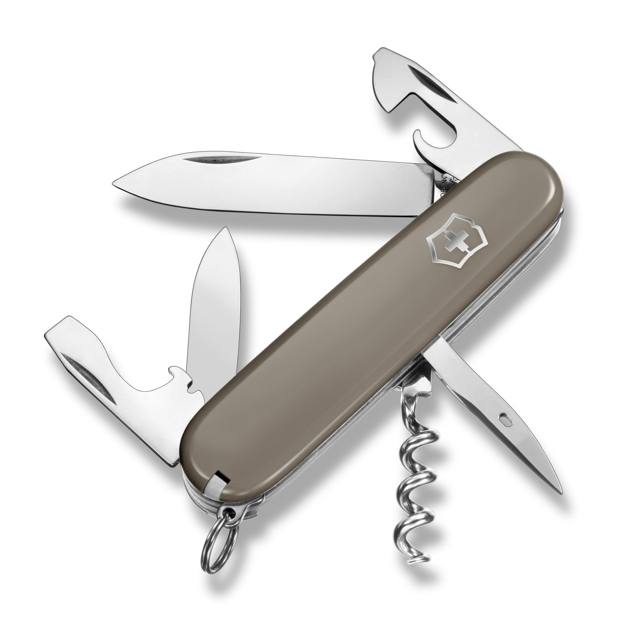 【Amazon.co.jp限定】VICTORINOX(ビクトリノックス) スパルタン グレー 多機能 アウトドア 防災グッズ コルクせん抜き マイナスドライバー付き カン切り搭載 12機能を搭載したス