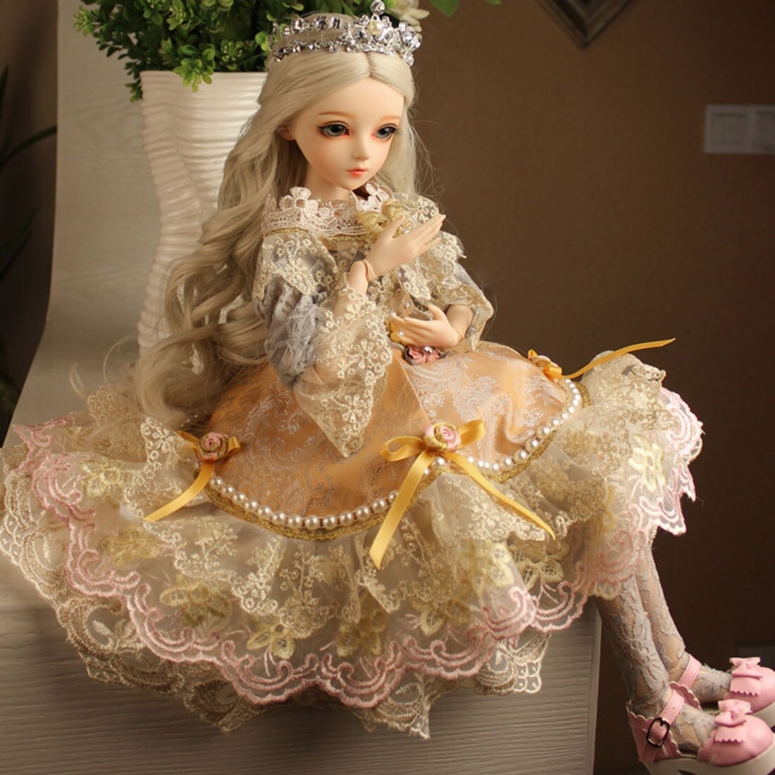 王女バブルスカート服セットのため1/3 bjd人形脳トレーニングのおもちゃ子供キッズ教育玩具誕生日ギフト-いいえ人形