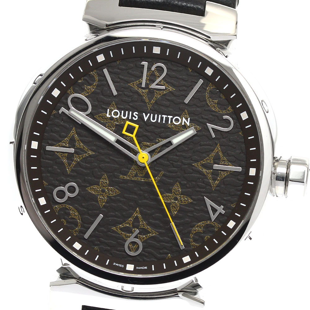 ルイ・ヴィトン LOUIS VUITTON QA072Z タンブール モノグラム クォーツ メンズ 良品 箱・保証書付き_888586【中古】