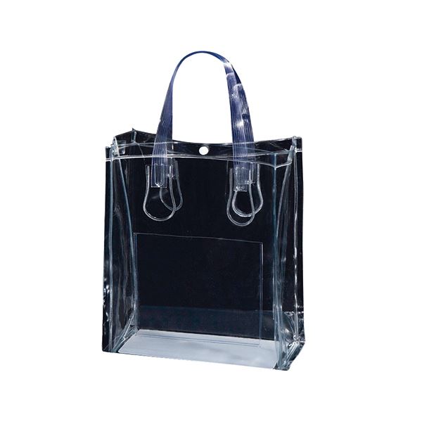 （まとめ） TANOSEE 透明PVCバッグB5ワイド ポケット・ホック付 1パック（10枚） (×2セット)