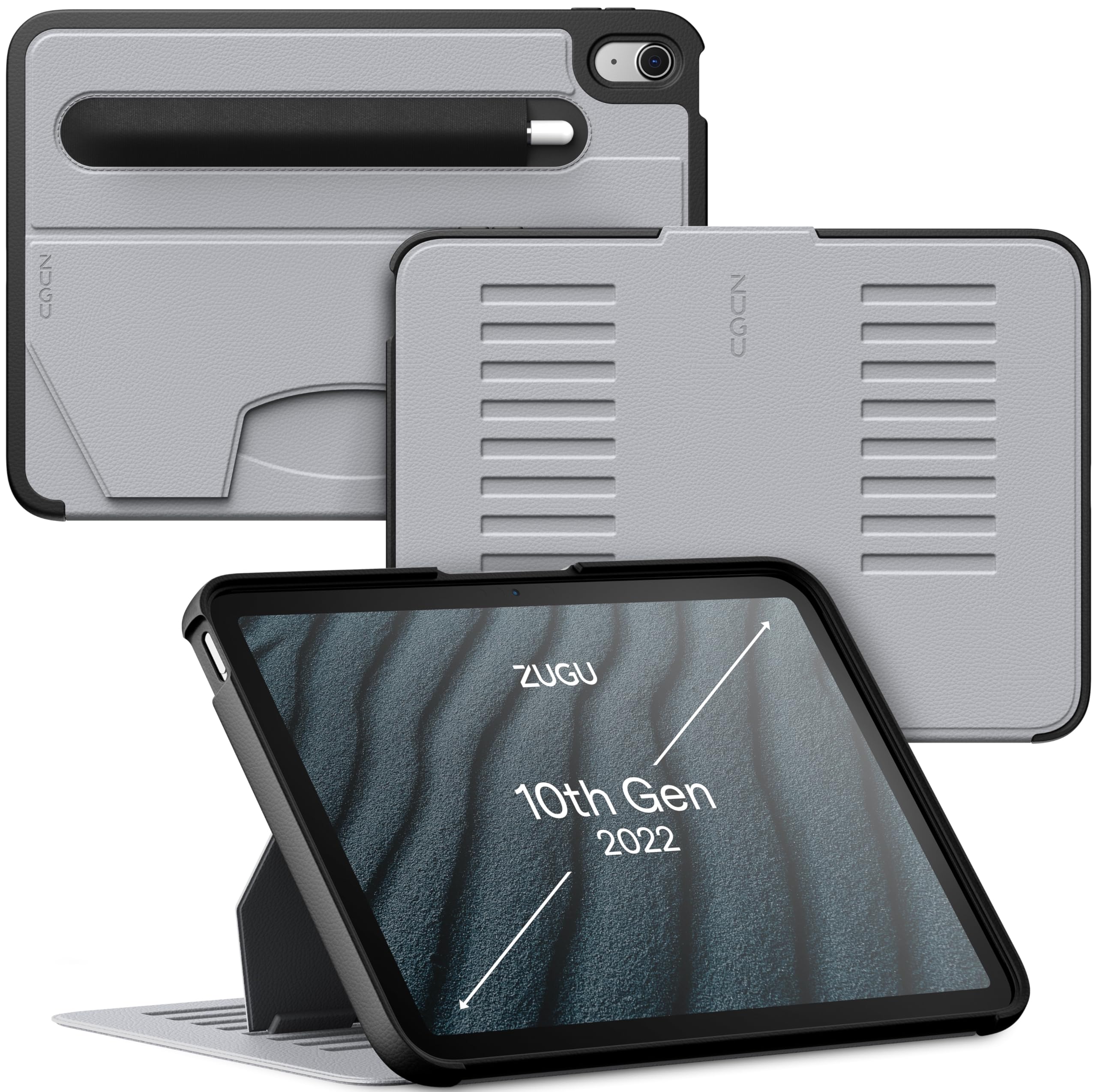 ZUGU CASE iPad 10.9インチ 第10世代 (2022) スリム保護ケース - 磁気スタンド&スリープ/ウェイクカバー(モデル番号A2696A2757A2777)