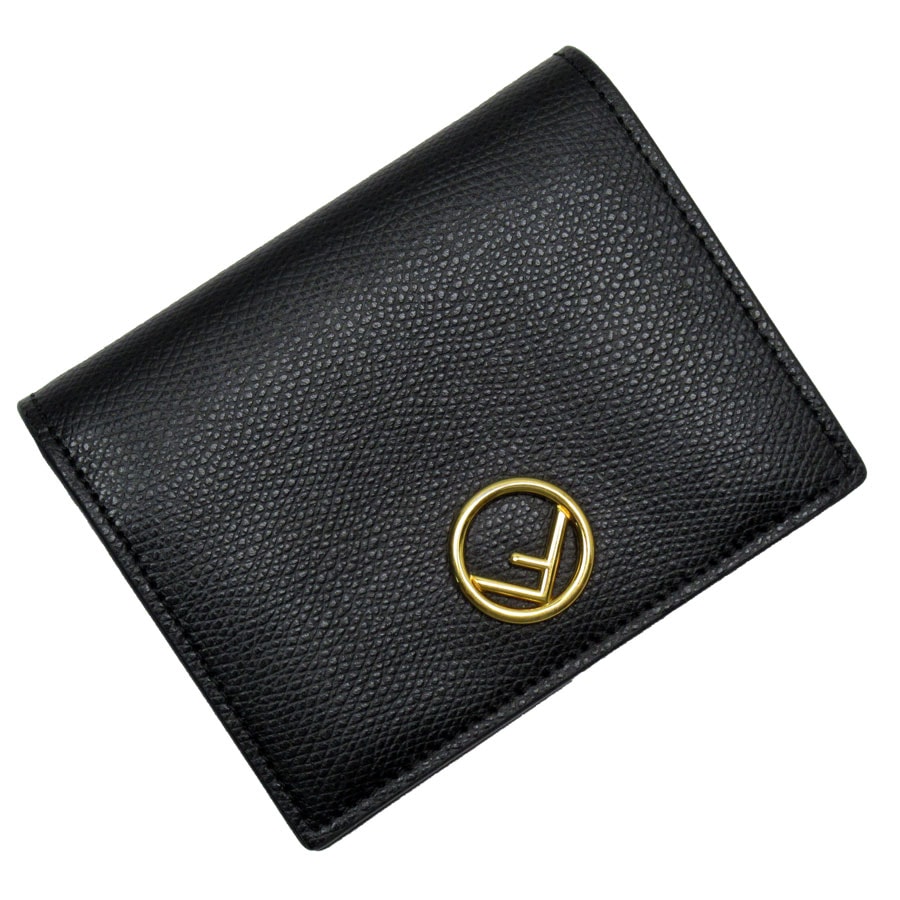 フェンディ FENDI 二つ折り財布 レザー ブラック ユニセックス 8M0387-A18B t19317g