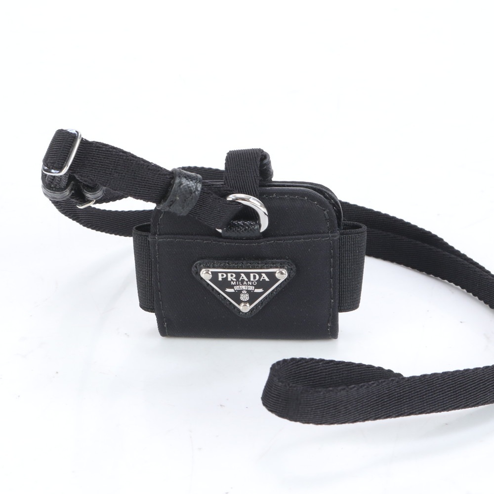 新品同様 テスート ナイロン イヤホン airpods エアポッズケース 三角ロゴ レザー×ナイロン 携帯・スマホアクセサリー メンズ レディース RUE CO12-9 中古