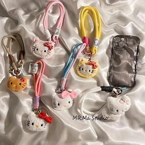 キティちゃんスマートフォンIPHONE用アクセサリー ペンダント人形 キーホルダー 韓国ins大人気 ストラッ スマートフォンストラップ