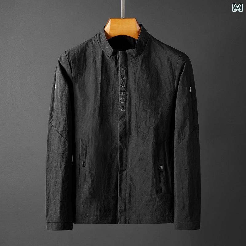 メンズ ファッション スタンドカラー ジャケット 春秋 薄手 涼しい 野球 ユニフォーム アウター トップス ビジネス カジュアル ジャケット