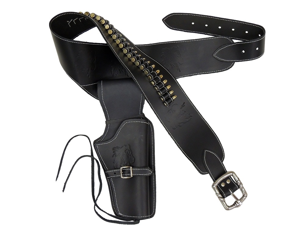 サバゲー ベルト BLACKHAWK リボルバー ガンベルト DENIX デニックス 707 132cm ダミー ブレッド 24個付 アクセサリー ホルスター 銃 ピストル レプリカ