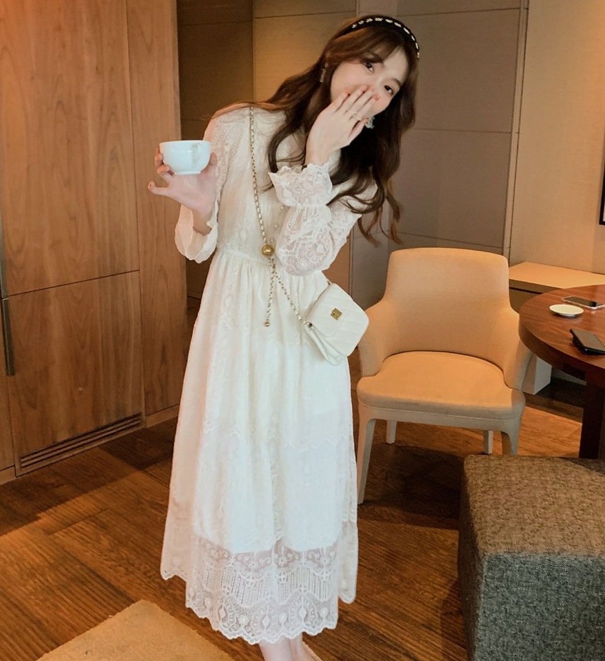 ワンピース デート レース ミモレ丈 透け感 シースルー 可愛い きれいめ 上品 おしゃれ かっこいい 可愛い ラブリー キュート ガーリー クール モード系 セクシー エレガント 存在感