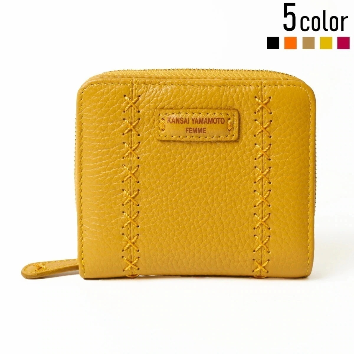 【15時まで即日発送】ヤマモトカンサイ 財布 折り財布 二つ折り 小さめ レディース メンズ 牛革 本革 婦人用 山本寛斎 FEMME MJ4503 正規品