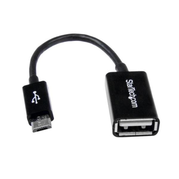 （まとめ） StarTech.com microUSB OTG変換アダプタ 12cm USB A（メス）-USB microB（オス） ブラックUUSBOTG 1個 (×5セット)