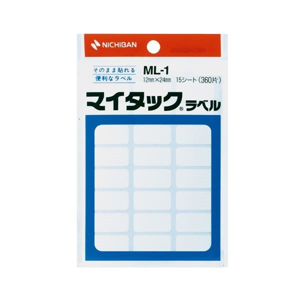 (まとめ) ニチバン マイタックラベル 一般無地 1224mm ML-1 1パック(360片：18片20シート) 30セット