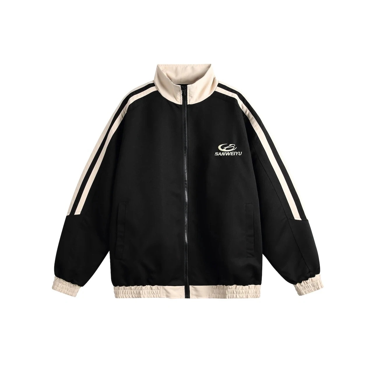 アメリカン レトロ スポーツウェア ジャケット カップルウェア シック アウターウェア 2025 レトロカラートラックジャケット