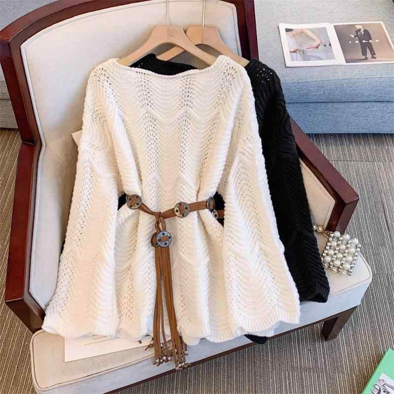 ファッション 服 オシャレ カワイイ シンプル 大カワイイ サイズ 婦服 セーター ニット オフショルダー 冬 プルオーバー 秋 ミドル丈 レース アウター ソフト 6,867円
