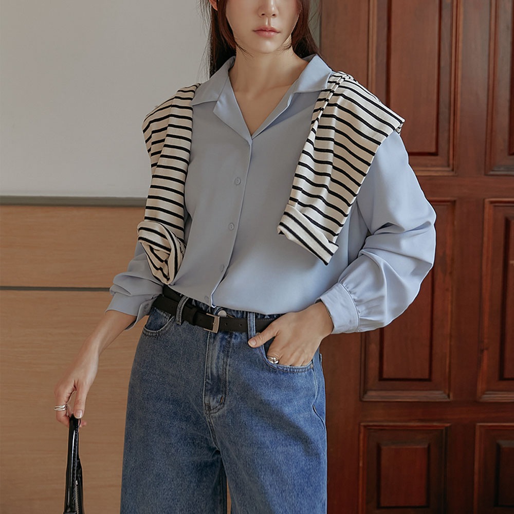 44-99 ロイベルオープンカラーソフトブラウス