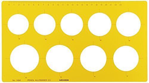 （まとめ買い）内田洋行 テンプレート No.116M 円定規 1-843-0016 00958551 [x3]