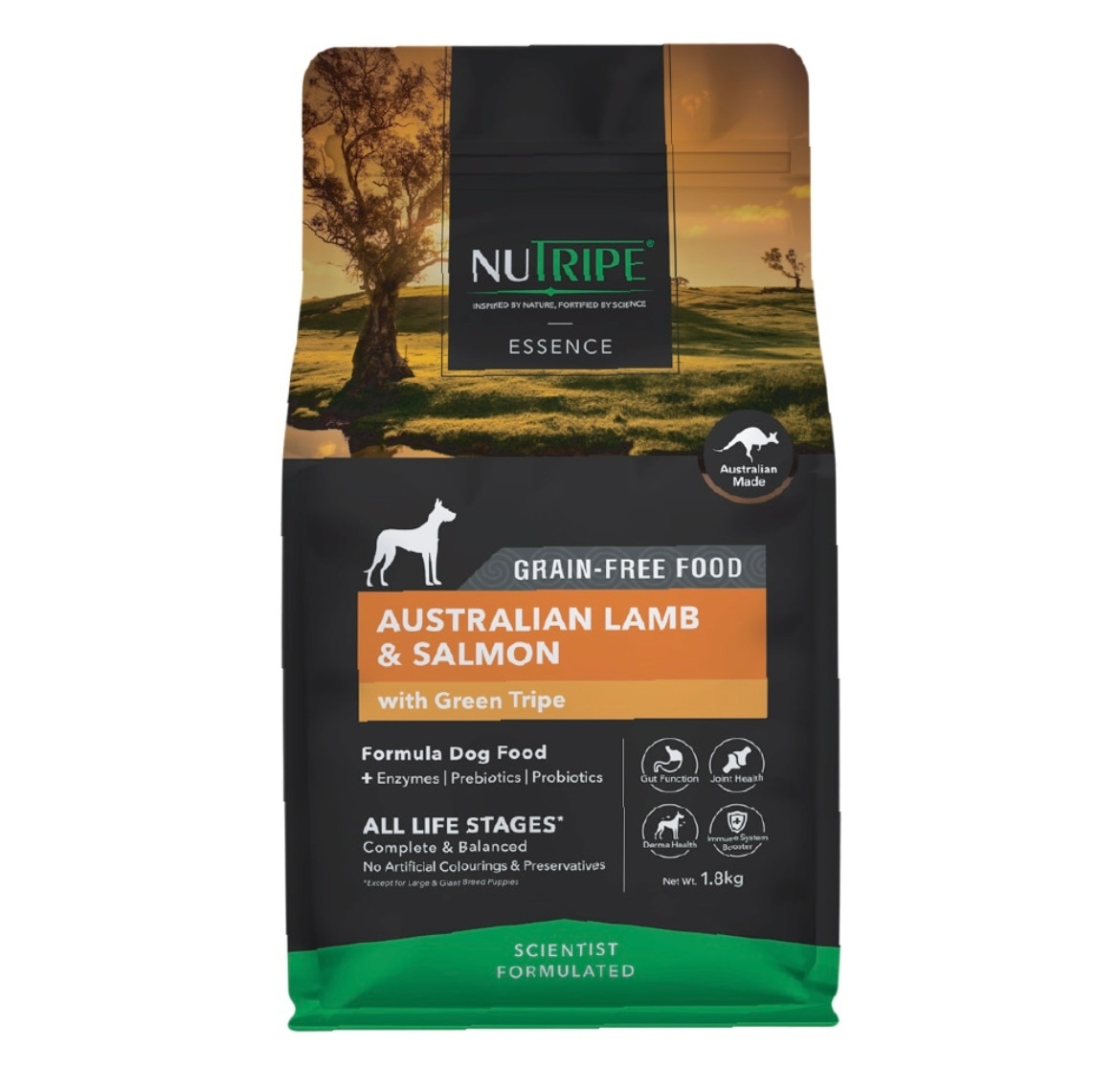 ニュートライプ ドックフード ドライ ラム＆サーモン＆グリーントライプ 1.8kg 正規品 ドッグフード 全犬種 全年齢 全ライフステージ オールステージ