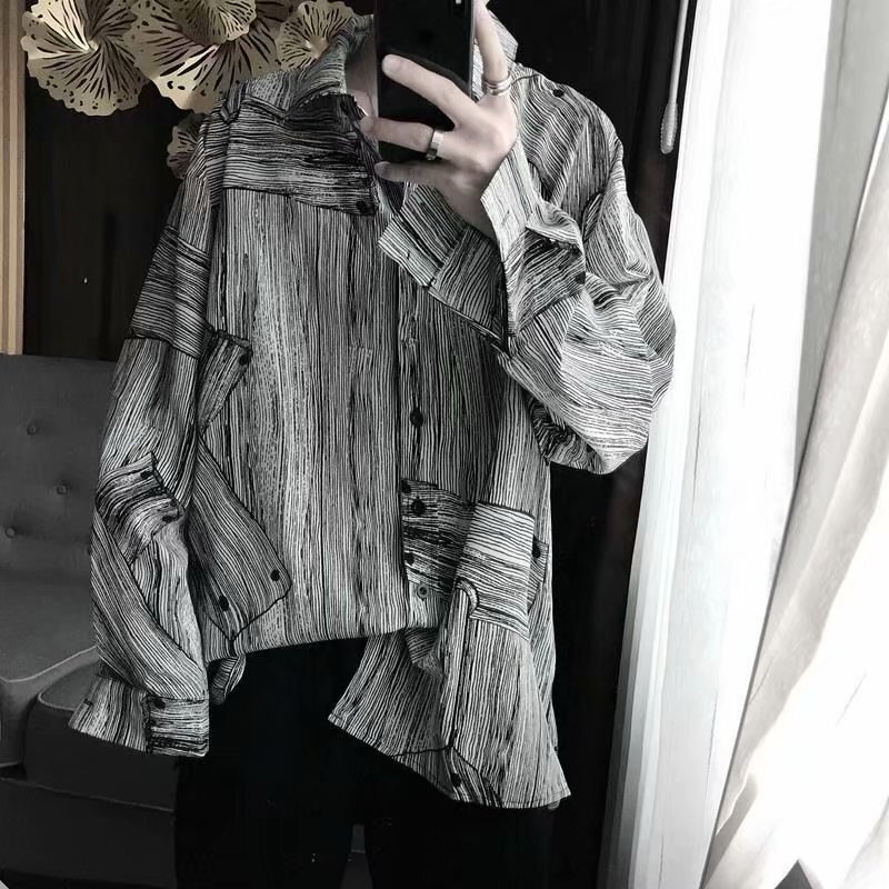 シャツ ブラウス カットソー レディース 長袖 襟付き オーバー かっこいい ストリート 存在感 きれいめ カジュアル 大人 おしゃれ 主役級 春 秋 ママ 学生 イベント ブラック トップス