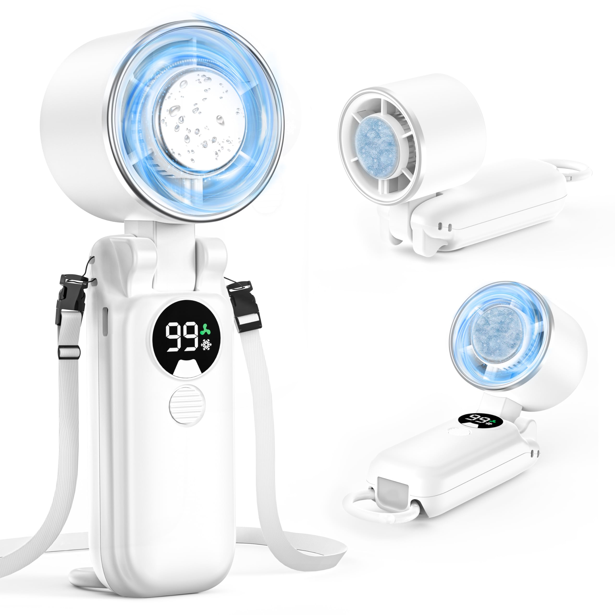 【2025夏新登場】ハンディファン 冷却プレート 携帯扇風機 【瞬間冷却＆前後160折り畳み】ハンディ扇風機 7枚羽根 100段階風量調節 強力送風 5000mAh大容量 長時間稼働 1台多役 手持